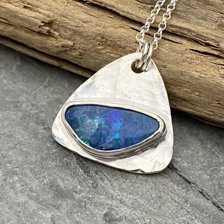 Blue Australian Opal pendant 