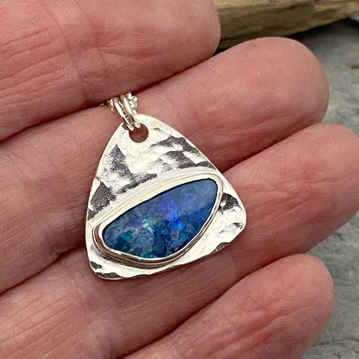 Blue Australian Opal pendant  3