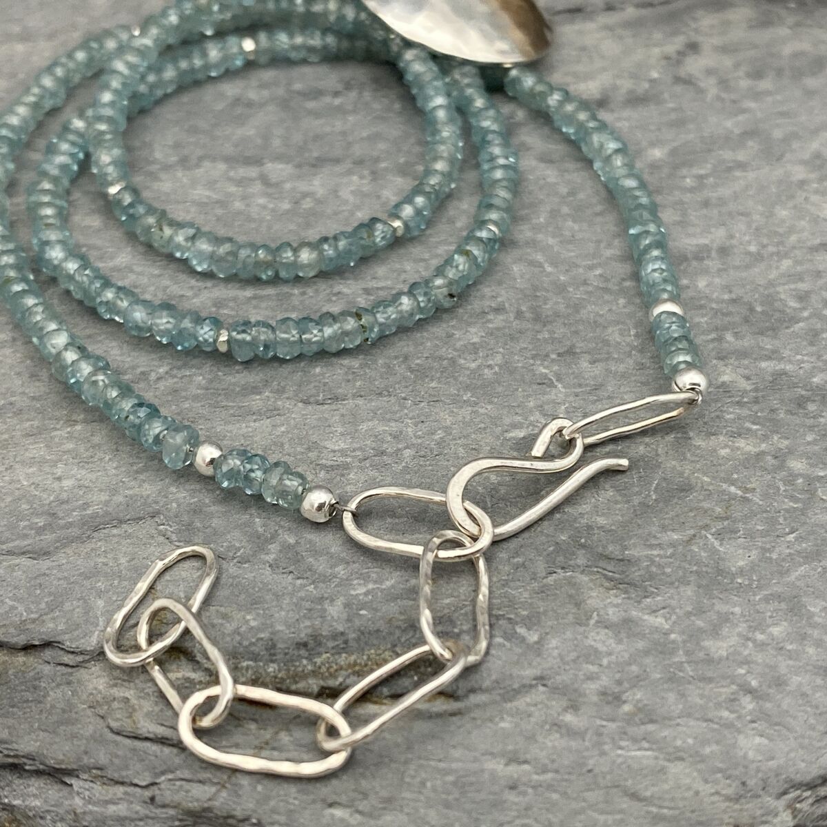 Blue crystal necklace 3