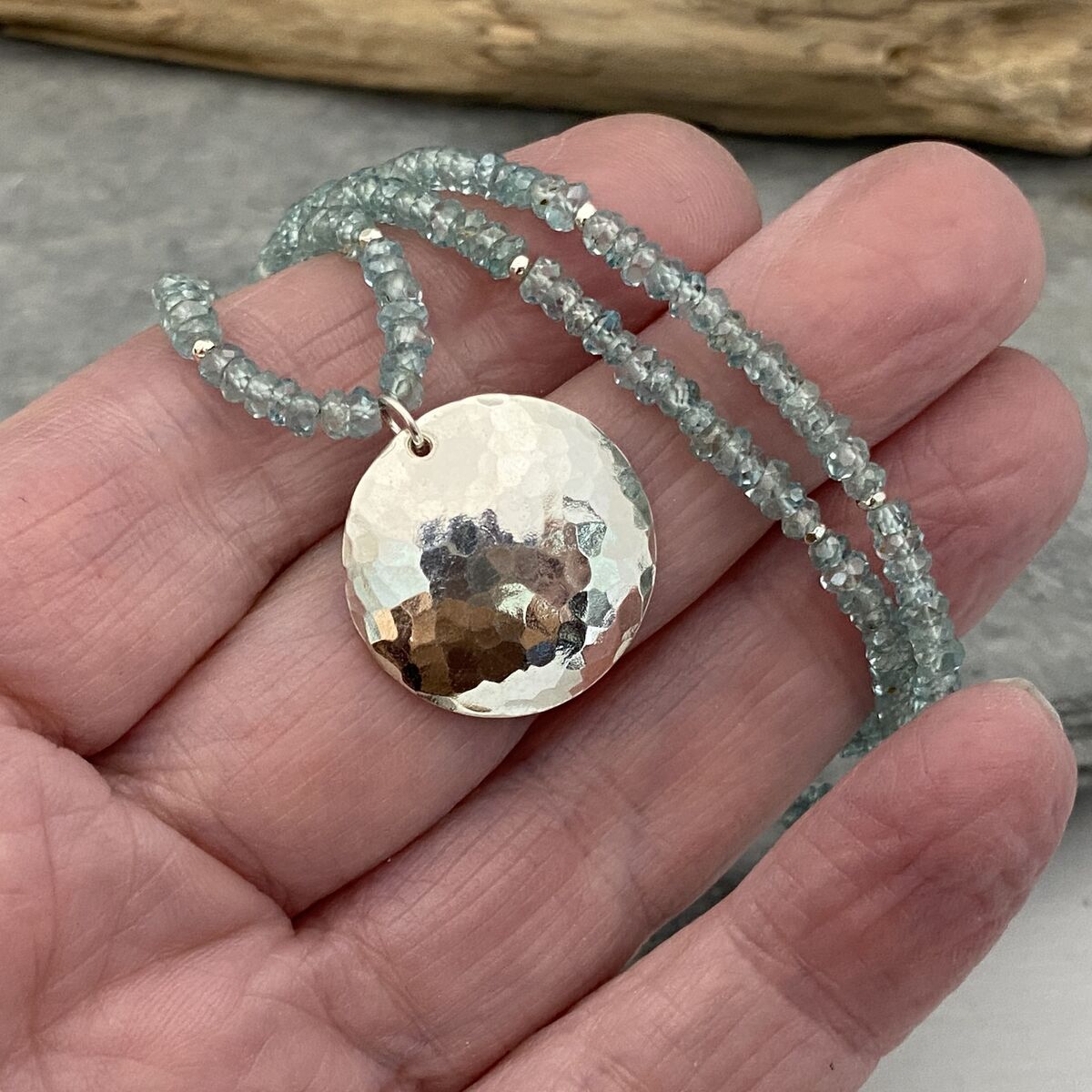 Blue crystal necklace 4