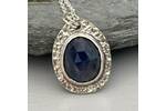 Dark blue sapphire pendant