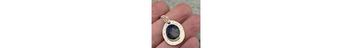 Dark blue sapphire pendant 6