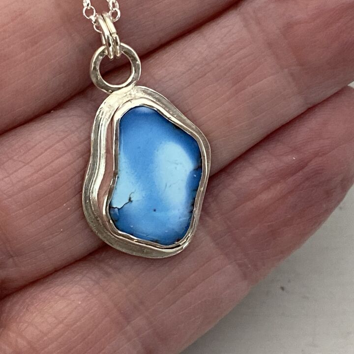 Rare blue turquoise pendant 6