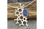 Opal and organic silver pendant