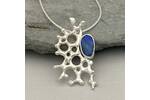 Opal and organic silver pendant 4