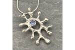 Sapphire coral shaped pendant 2