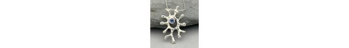 Sapphire coral shaped pendant