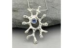 Sapphire coral shaped pendant