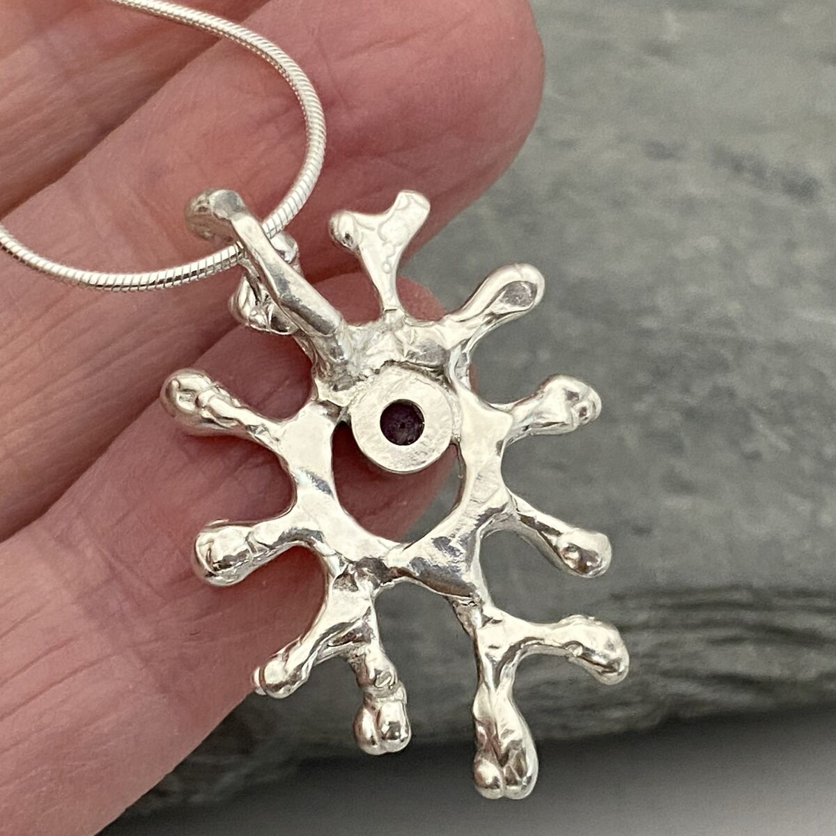 Sapphire coral shaped pendant 6