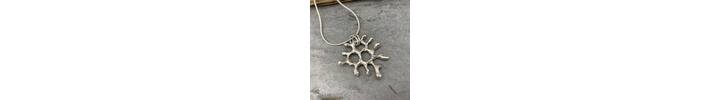 Silver coral like organic pendant 3