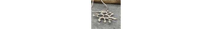 Silver coral like organic pendant 2