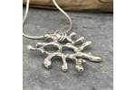 Silver coral like organic pendant 2