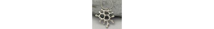 Silver coral like organic pendant