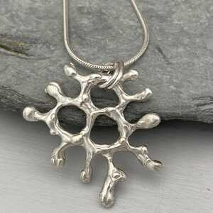 This is a picture of an organic undersea inspired silver pendant