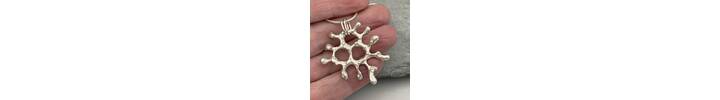 Silver coral like organic pendant 4