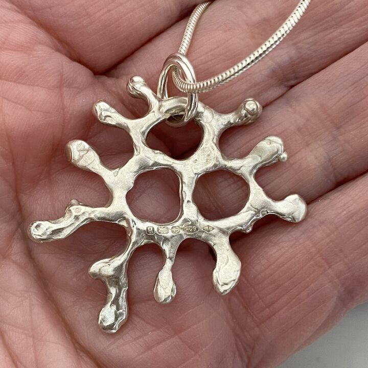 Silver coral like organic pendant 5