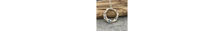 Organic silve and aquamarine necklace 3