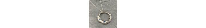 Organic silve and aquamarine necklace 2