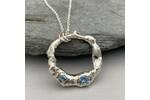 Organic silve and aquamarine necklace