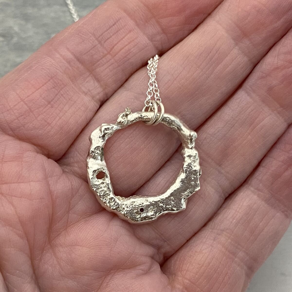 Organic silve and aquamarine necklace 4