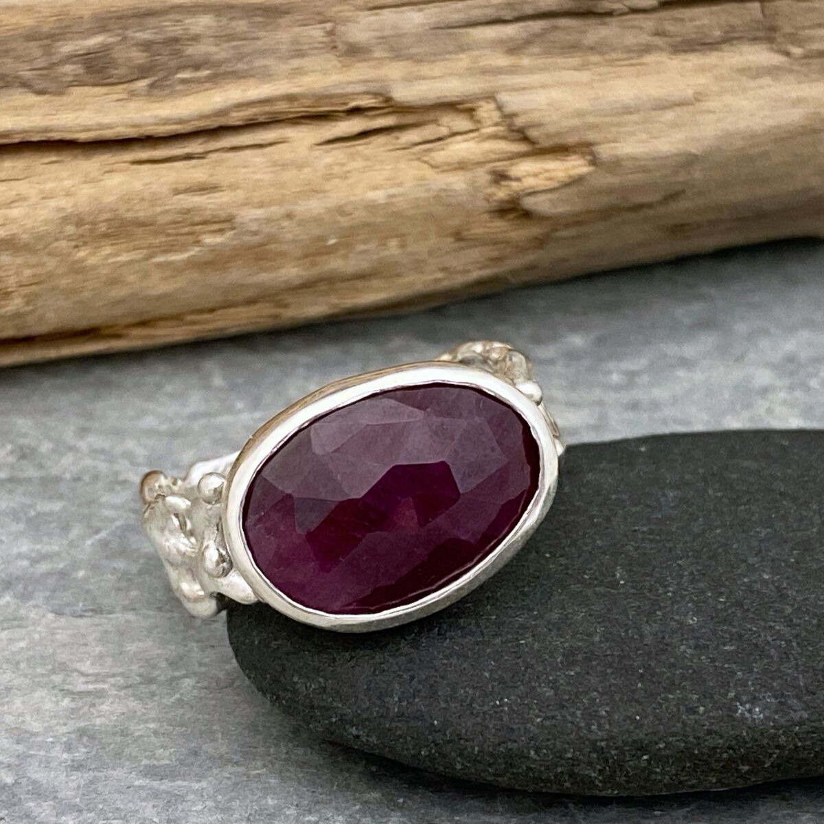 Ruby and silver ring 2