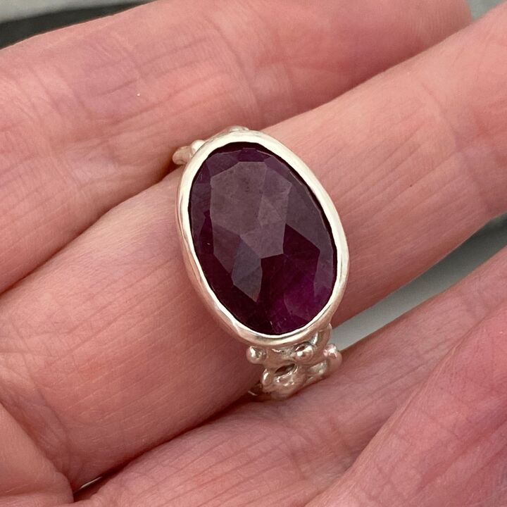 Ruby and silver ring 5