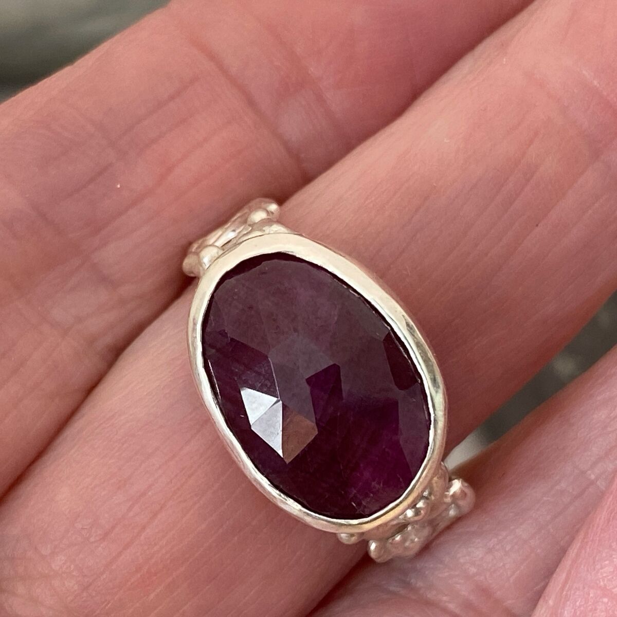 Ruby and silver ring 6