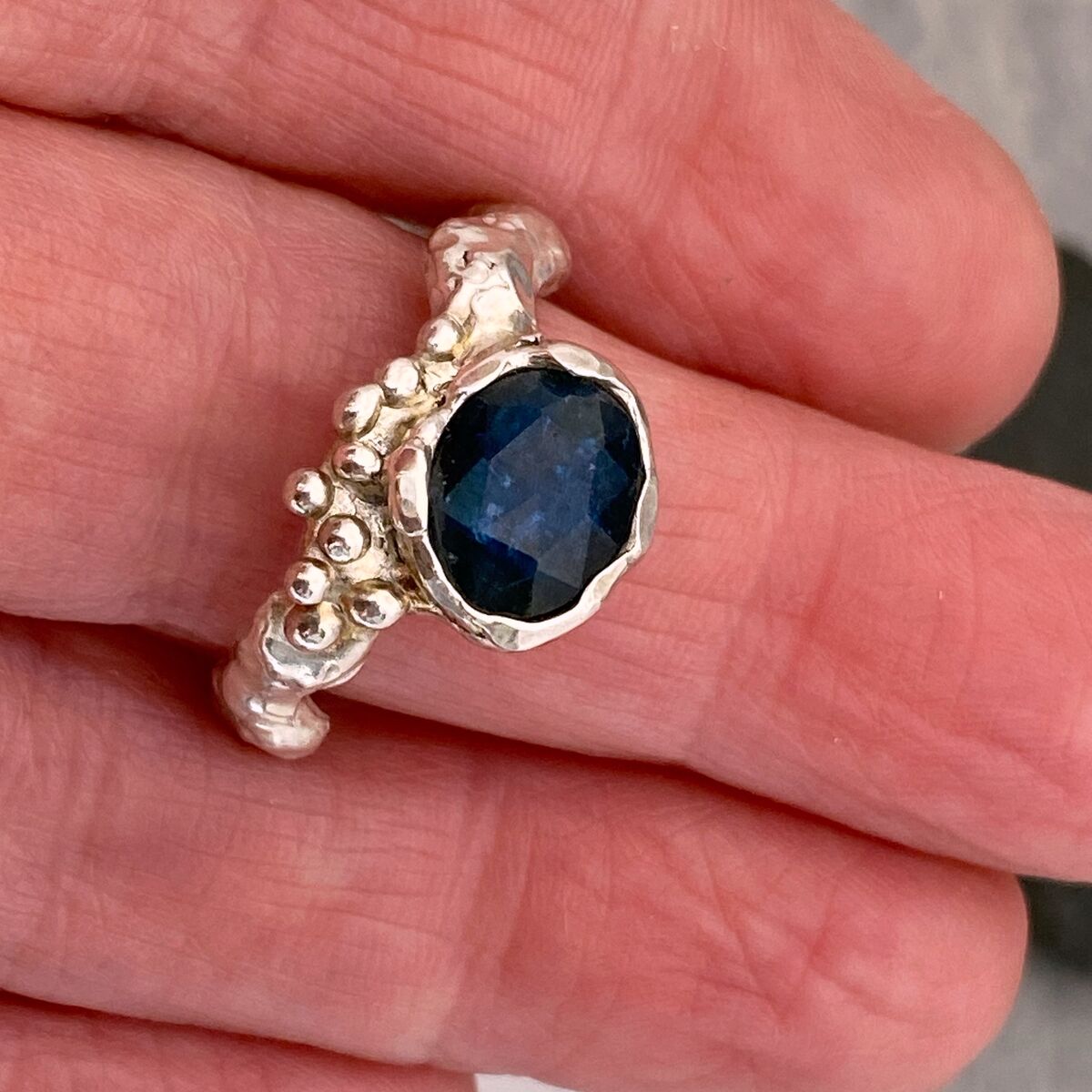 Teal gemstone ring 5