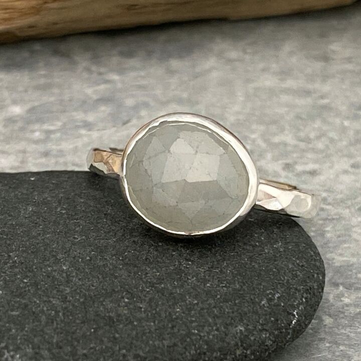 Grey sapphire ring