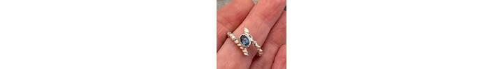 Twisted silver topaz ring 5