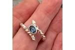 Twisted silver topaz ring 5