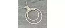 Coastline textured two circle silver pendant 2