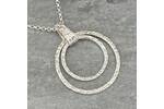 Coastline textured two circle silver pendant 2