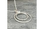 Coastline textured two circle silver pendant 3
