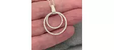 Coastline textured two circle silver pendant 4