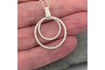 Coastline textured two circle silver pendant 4