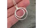 Coastline textured two circle silver pendant 5
