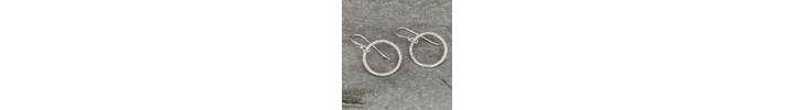 Round silver dangle earrings  3