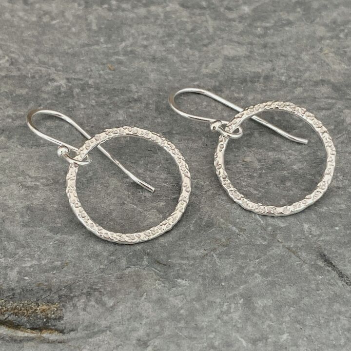 Round silver dangle earrings  3