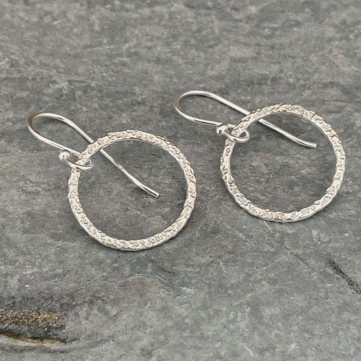 Round silver dangle earrings 3