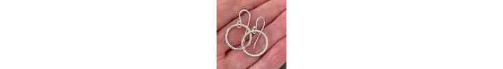 Round silver dangle earrings  2
