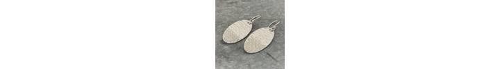 Sand and sea textured oval drop earrings 4
