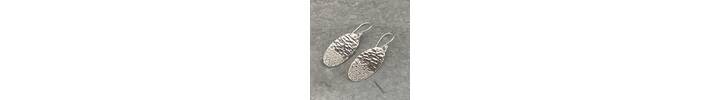 Sand and sea textured oval drop earrings 2