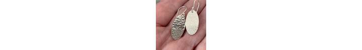 Sand and sea textured oval drop earrings 3