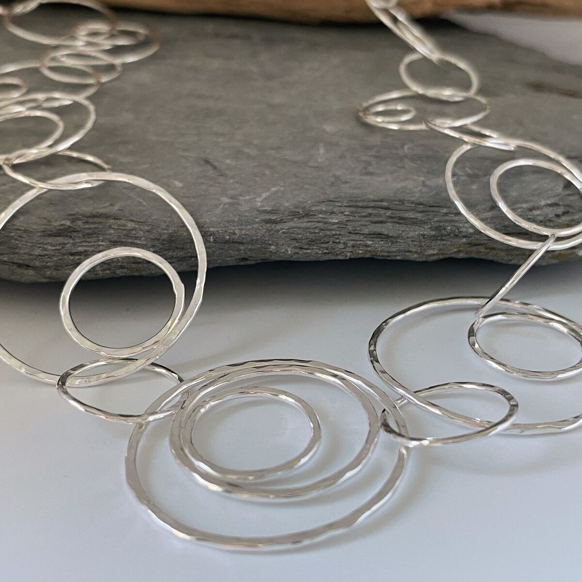 Unique silver chain necklace