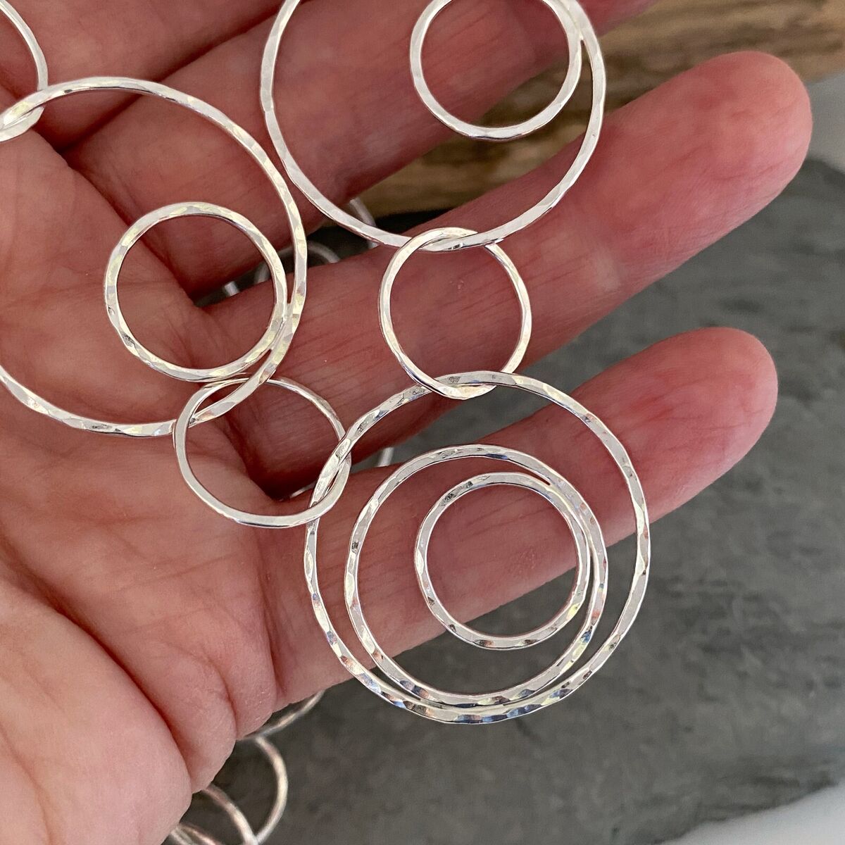 Chunky silver chain necklace