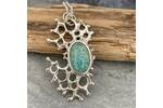 Amazonite stone in an organic sea inspired setting