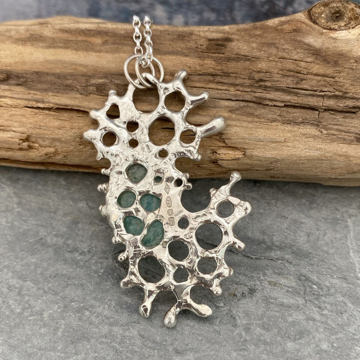 Amazonite stone in an organic sea inspired setting 3