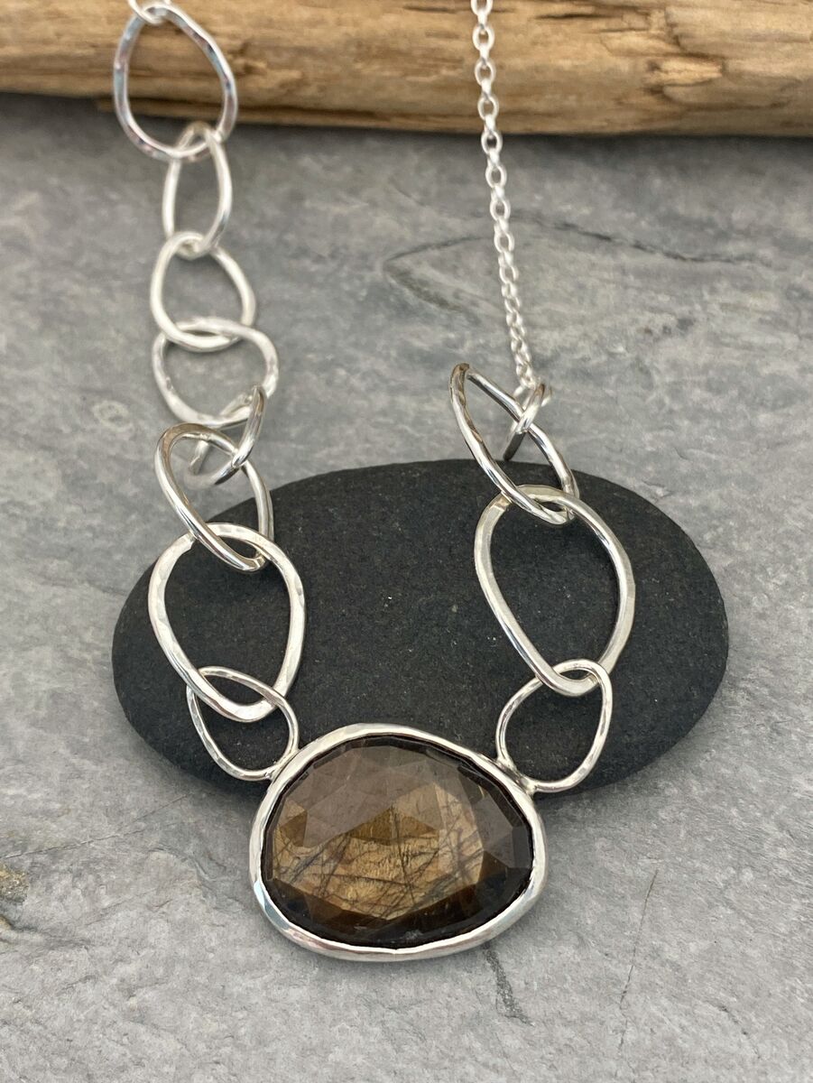 Brown sapphire necklace 4