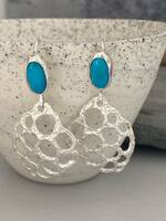 Turquoise and silver bold earrings 5